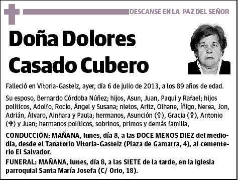 CASADO CUBERO,DOLORES