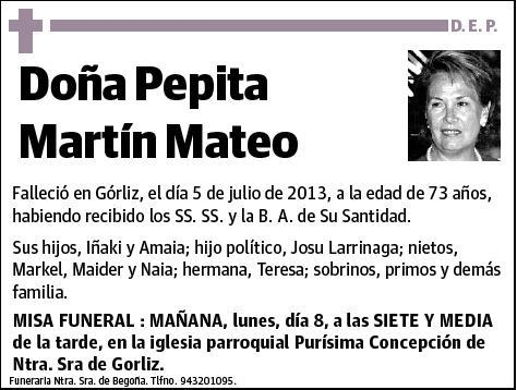 MARTIN MATEO,PEPITA