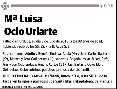 OCIO URIARTE,Mº LUISA