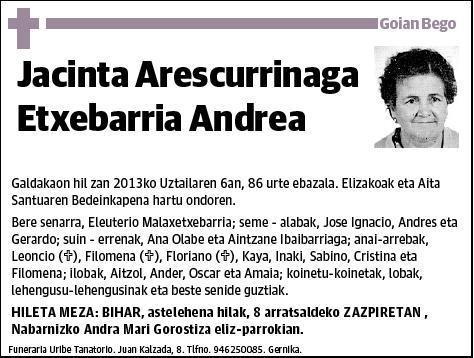 ARESCURRINAGA ETXEBARRIA,JACINTA