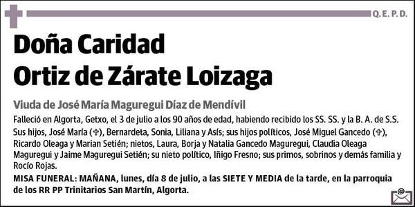 ORTIZ DE ZARATE LOIZAGA,CARIDAD