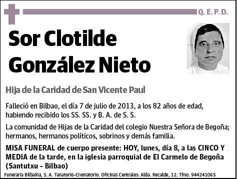 GONZALEZ NIETO,SOR CLOTILDE