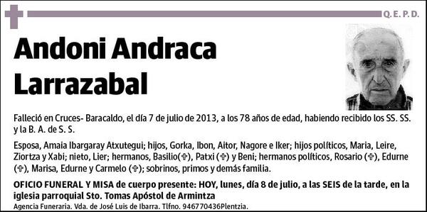 ANDRACA LARRAZABAL,ANDONI