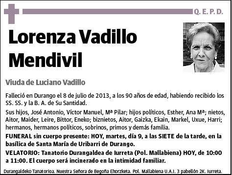 VADILLO MENDIVIL,LORENZA