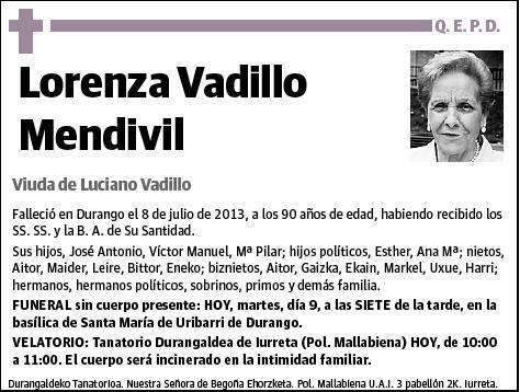 VADILLO MENDIVIL,LORENZA