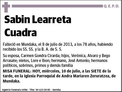 LEARRETA CUADRA,SABIN