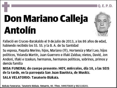 CALLEJA ANTOLIN,MARIANO