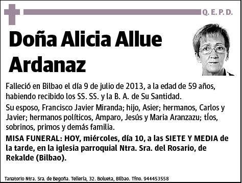 ALLUE ARDANAZ,ALICIA