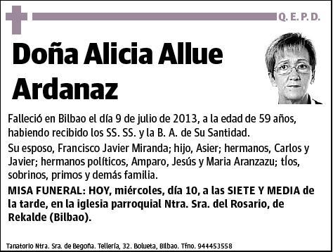 ALLUE ARDANAZ,ALICIA
