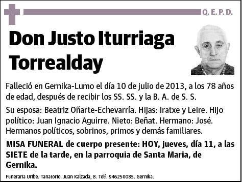 ITURRIAGA TORREALDAY,JUSTO