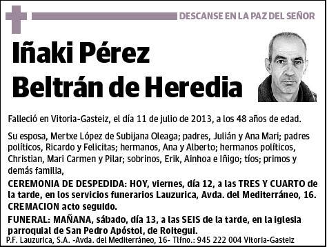 PEREZ BELTRAN DE HEREDIA,IÑAKI