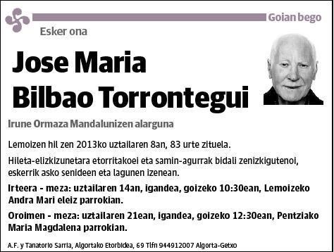 BILBAO TORRONTEGUI,JOSE MARIA