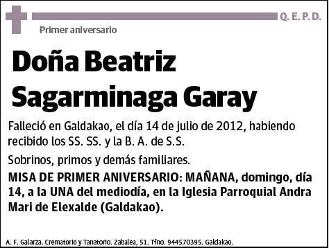 SAGARMINAGA GARAY,BEATRIZ