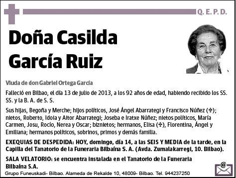 GARCIA RUIZ,CASILDA