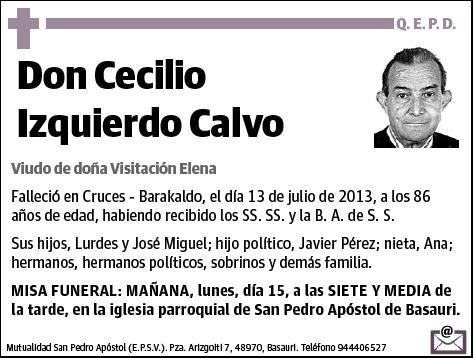 IZQUIERDO CALVO,CECILIO