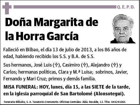 DE LA HORRA GARCIA,MARGARITA