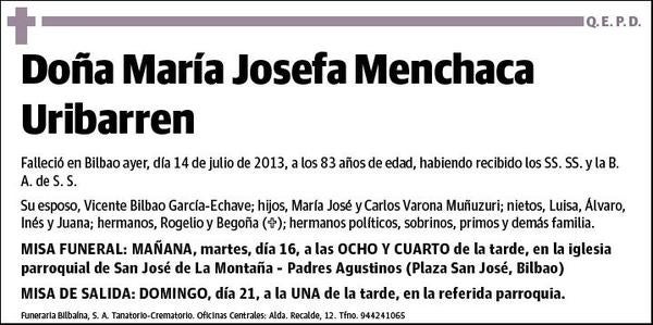 MENCHACA URIBARREN,MARIA JOSEFA