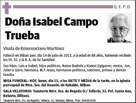 CAMPO TRUEBA,ISABEL