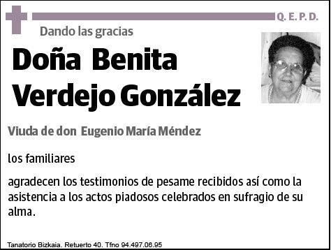 VERDEJO GONZALEZ,BENITA