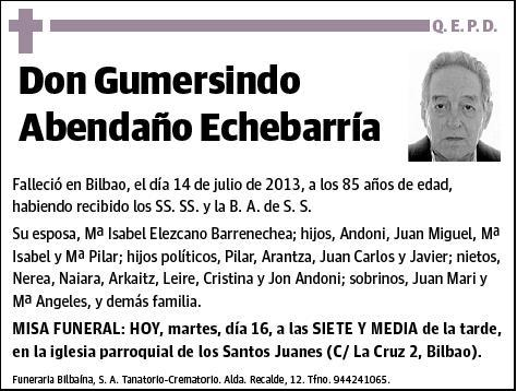 ABENDAÑO ECHEBARRIA,GUMERSINDO