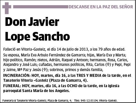 LOPE SANCHO,JAVIER