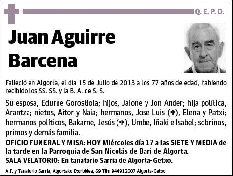 AGUIRRE BARCENA,JUAN