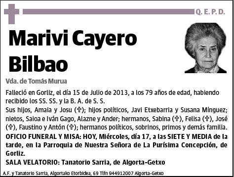 CAYERO BILBAO,MARIVI