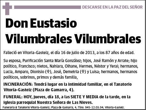 VILUMBRALES VILUMBRALES,EUSTASIO