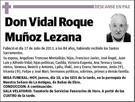 ROQUE MUÑOZ LEZANA,VIDAL