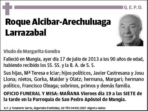 ALCIBAR-ARECHULUAGA LARRAZABAL,ROQUE