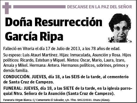 GARCIA RIPA,RESURRECCION