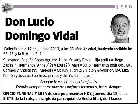 DOMINGO VIDAL,LUCIO