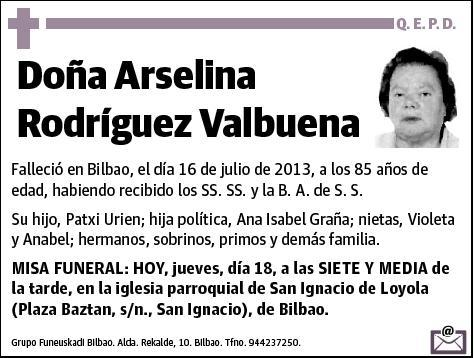 RODRIGUEZ VALBUENA,ARSELINA