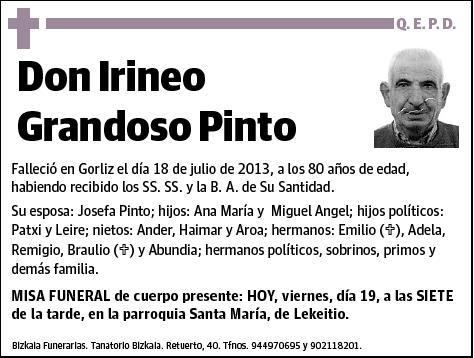 GRANDOSO PINTO,IRINEO