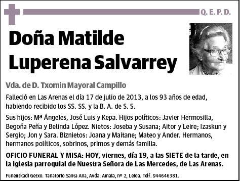 LUPERENA SALVARREY,MATILDE