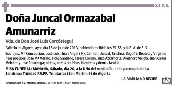 ORMAZABAL AMUNARRIZ,JUNCAL