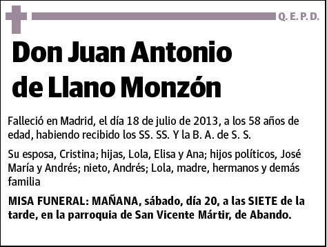 DE LLANO MONZÓN,JUAN ANTONIO