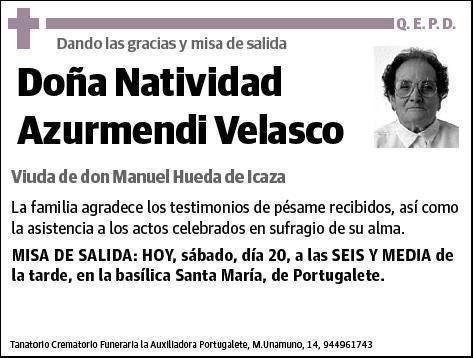 AZURMENDI VELASCO,NATIVIDAD