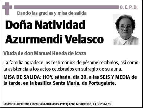 AZURMENDI VELASCO,NATIVIDAD