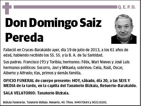 SAIZ PEREDA,DOMINGO