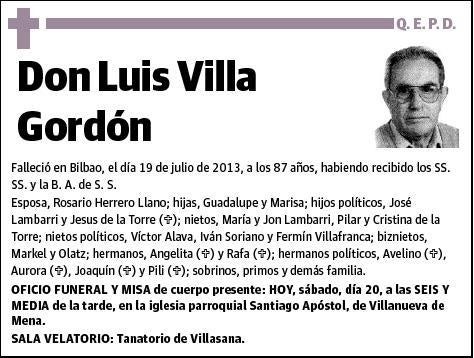 VILLA GORDON,LUIS