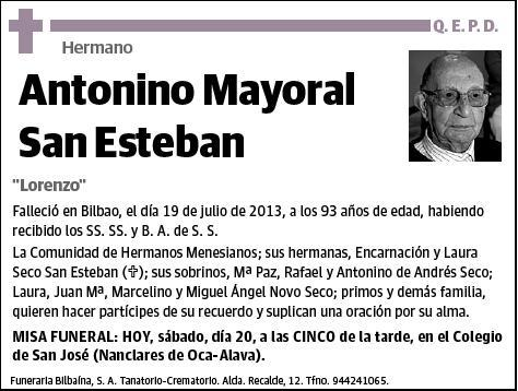 MAYORAL SAN ESTEBAN,HERMANO ANTONIO