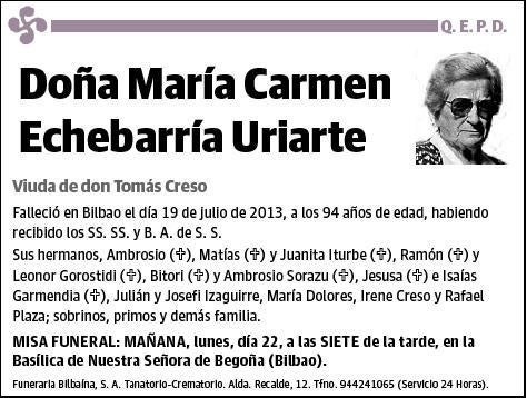 ECHEBARRIA URIARTE,MARIA CARMEN