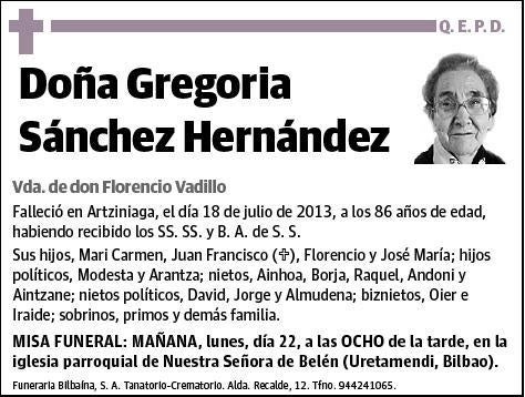 SANCHEZ HERNANDEZ,GREGORIA