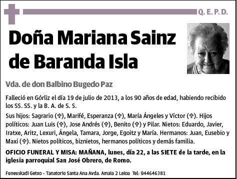 SAINZ DE BARANDA ISLA,MARIANA