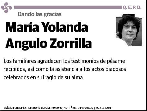 ANGULO ZORRILLA,MARIA YOLANDA