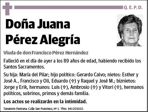 PEREZ ALEGRIA,JUANA