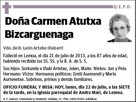 ATUTXA BIZCARGUENAGA,CARMEN