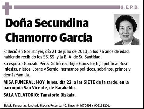 CHAMORRO GARCIA,SECUNDINA