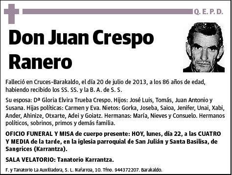 CRESPO RANERO,JUAN